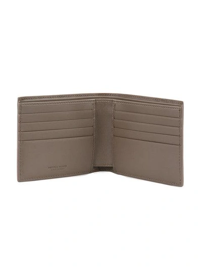Shop Bottega Veneta Steel Intrecciato Bi-fold Wallet In Grey