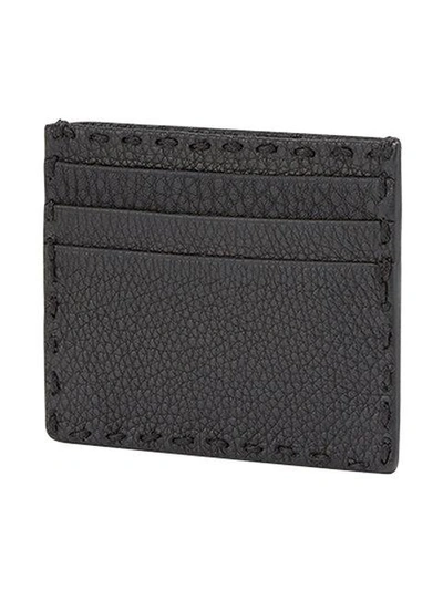 Shop Fendi Selleria 6-slot Card Holder In Black