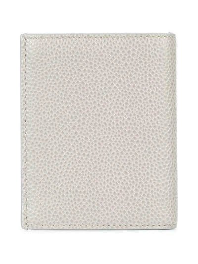 Shop Thom Browne Double Card Holder In Pebble Grain In Grey