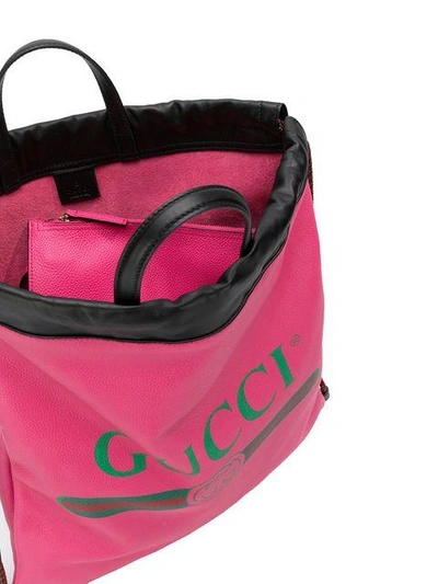 Shop Gucci Logo Print Backpack