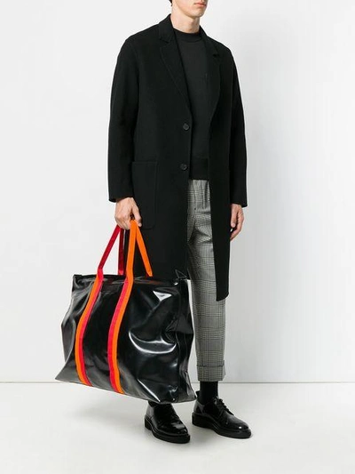 Shop Ami Alexandre Mattiussi Oversized-reisetasche Mit Kontrasthenkeln - Schwarz In Black