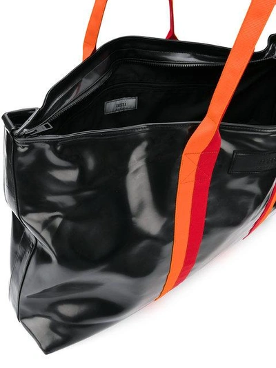 Shop Ami Alexandre Mattiussi Oversized-reisetasche Mit Kontrasthenkeln - Schwarz In Black