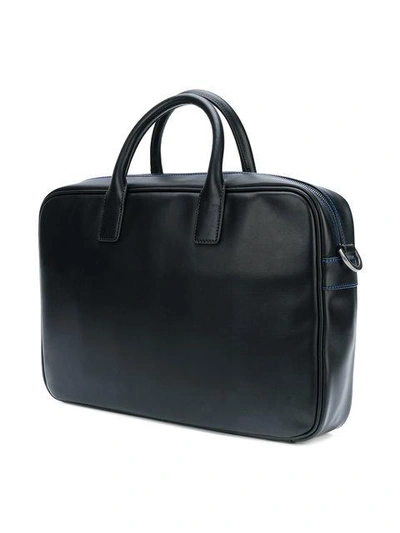 Shop Emporio Armani Logo Embossed Briefcase In Black