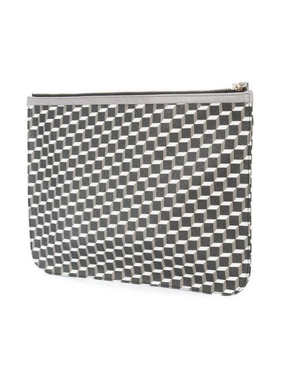 Shop Pierre Hardy Geometric Clutch Bag - Grey