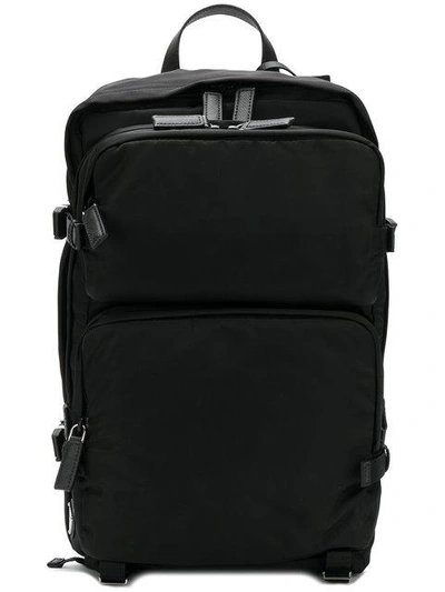 Shop Prada Pocket Backpack In Black