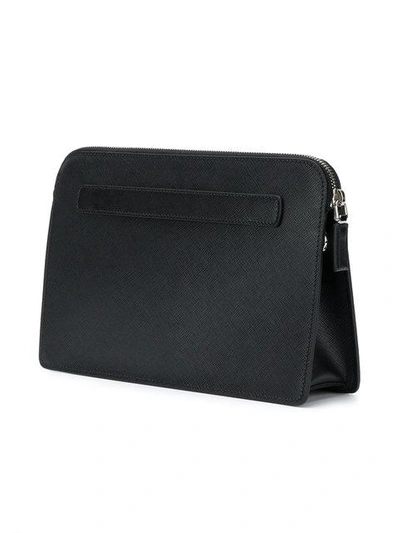 Shop Prada Shopper Plaque Pouch - Black