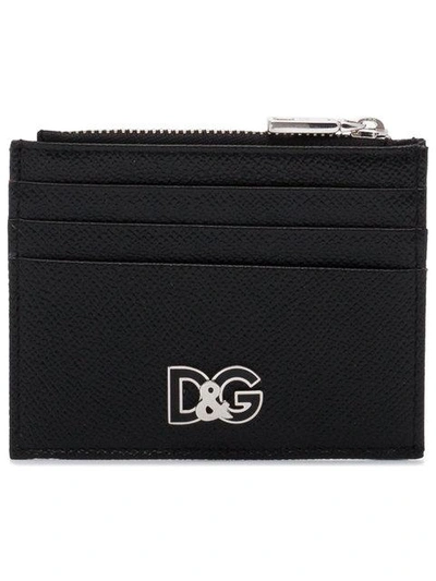 Shop Dolce & Gabbana Metal Logo Cardholder In Black