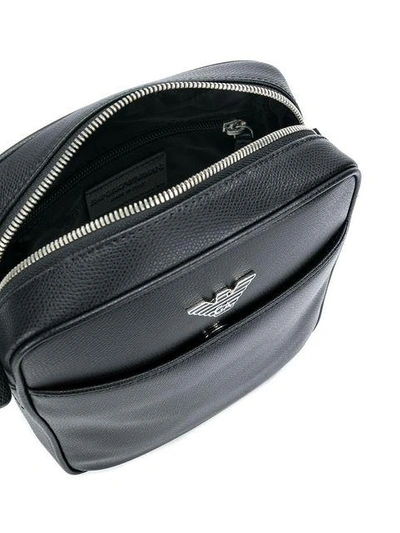Shop Emporio Armani Logo Messenger Bag In Black