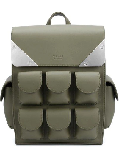 Shop Valas Multiple Pockets Small Backpack In Green