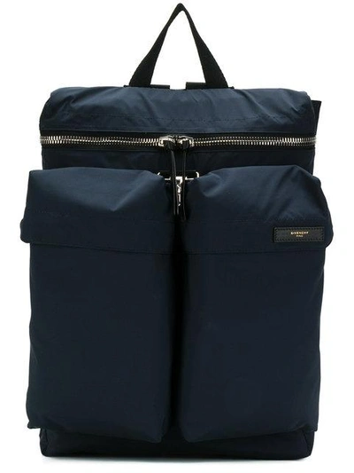 Shop Givenchy Pocket Front Backpack In Blue