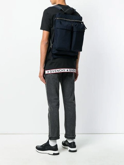 Shop Givenchy Pocket Front Backpack In Blue