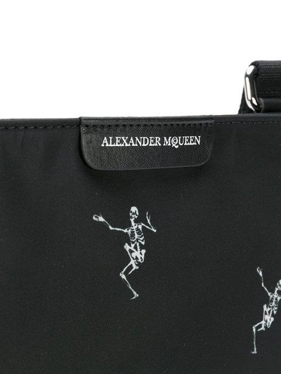 Shop Alexander Mcqueen Skeleton Print Messenger Bag In Black