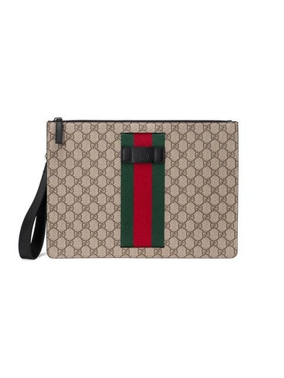 Shop Gucci Gg Supreme Men's Bag In Neutrals