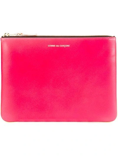 Shop Comme Des Garçons New Super Fluo Clutch In Pink/yellow