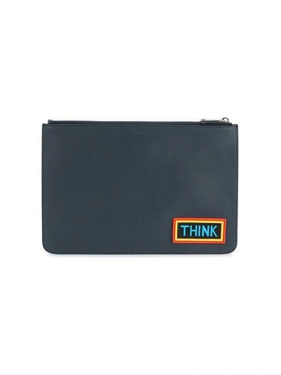 Leather pouch with logo