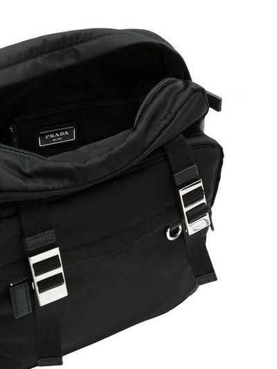 Shop Prada Buckled Messenger Bag - Black