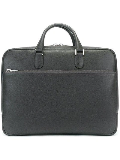 Shop Valextra Double Handle Briefcase - Grey