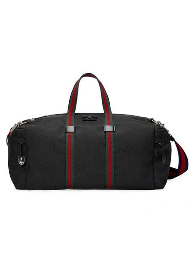 Shop Gucci Technical Canvas Duffle In Black