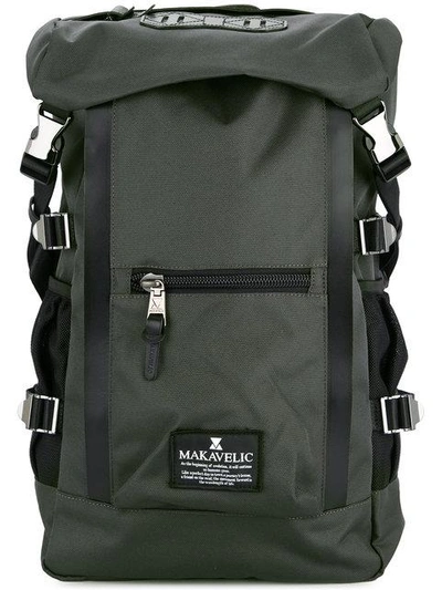 Shop Makavelic Double Line Buckled Backpack In Grey