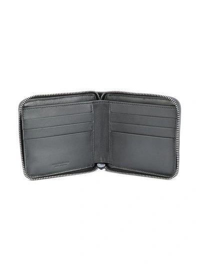 Shop Bottega Veneta Intrecciato Weave Zip-around Wallet In Grey