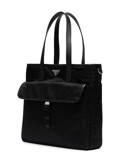 Shop Prada Two Pocket Tote Bag - Black