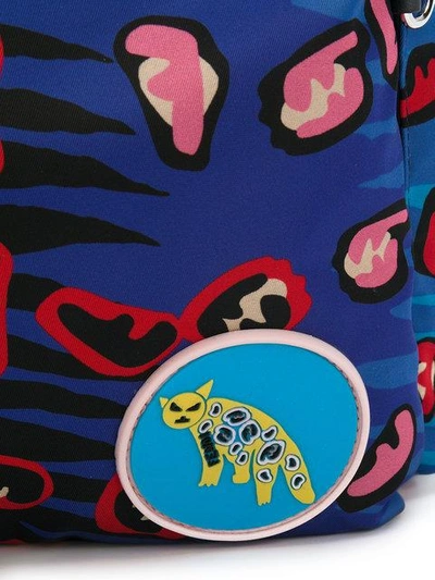 Shop Fendi Leopard Print Backpack In Blue