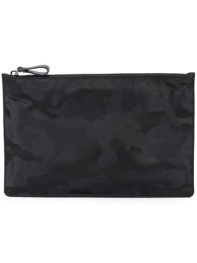 Shop Valentino Garavani Camouflage Clutch In 0no Black