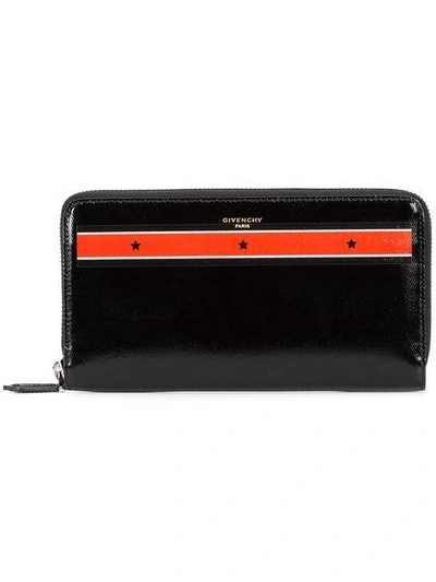 Shop Givenchy Star Print Zip Wallet In Black