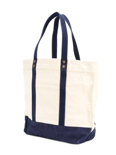 Shop Polo Ralph Lauren Logoed Shopper Tote In Neutrals