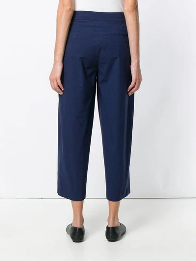 Shop Erika Cavallini Loose Fit Cropped Trousers In Blue