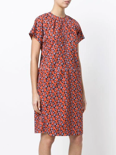 Shop Marni Floral Print Short Sleeve Dress
