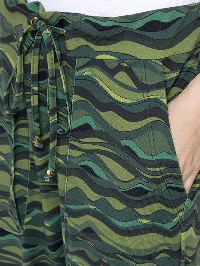 Shop Amir Slama Wave Print Drawstring Pants In Green