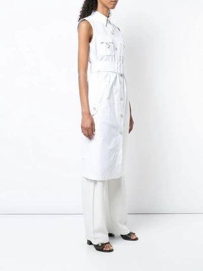 Shop Derek Lam Sleeveless Utility Shirt Dress - White