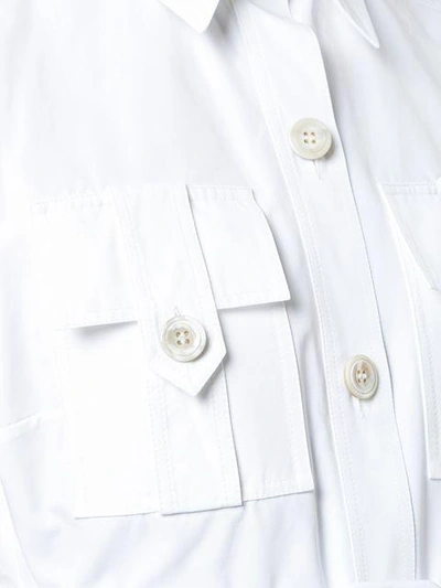 Shop Derek Lam Sleeveless Utility Shirt Dress - White