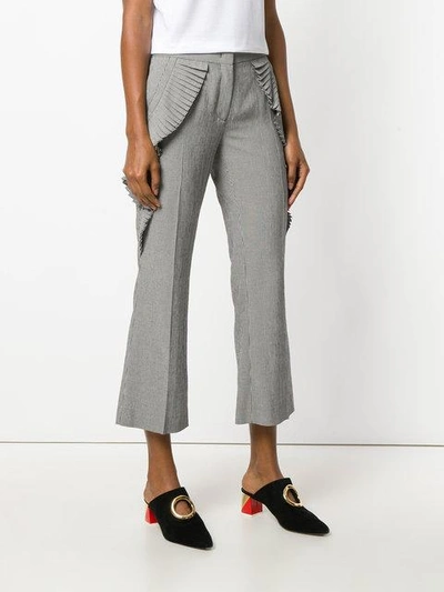 Shop Marco De Vincenzo Pleated Gingham Trousers In White