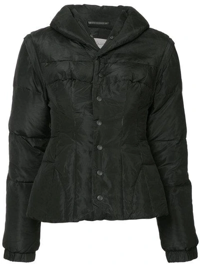 Shop Yohji Yamamoto Vintage Collar Puffer Jacket In Black