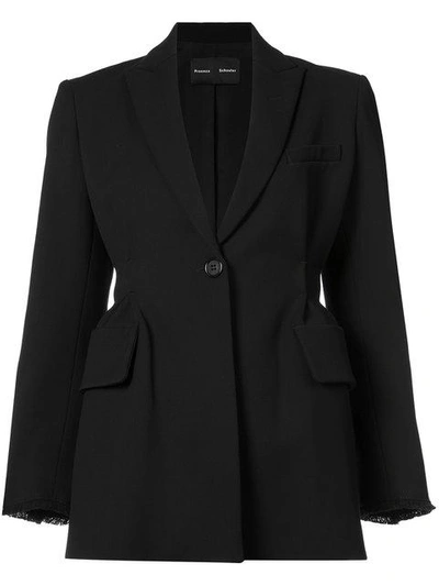 Shop Proenza Schouler Single Breasted Waisted Jacket - Black