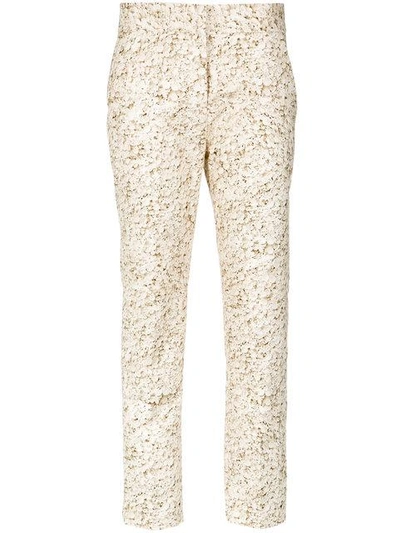 Shop Andrea Marques Printed Skinny Trousers In Neutrals