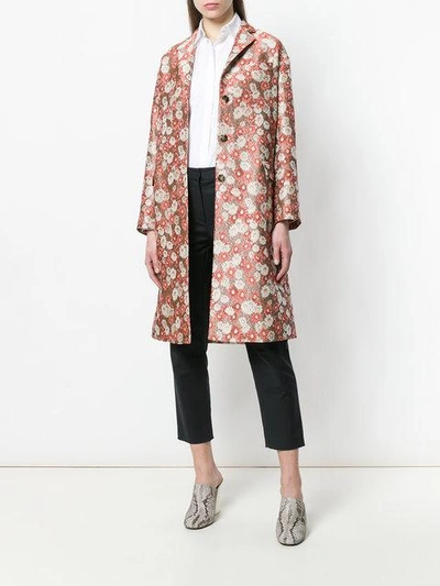 Shop Alberto Biani Floral Jacquard Single In Red