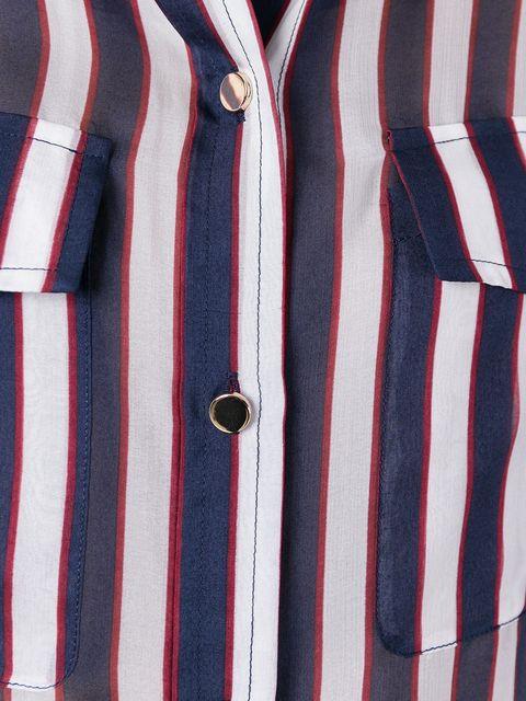 Equipment Striped Sheer Button-down Shirt | ModeSens