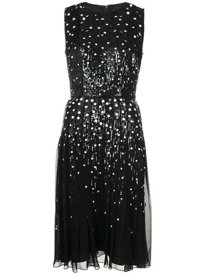 Shop Carolina Herrera Sequin Embellished Dress In Black