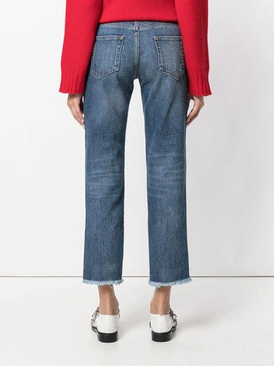 Shop Ermanno Scervino Cropped Fitted Jeans In Blue
