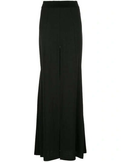 Shop Ann Demeulemeester Long Slit Detail Skirt In Black