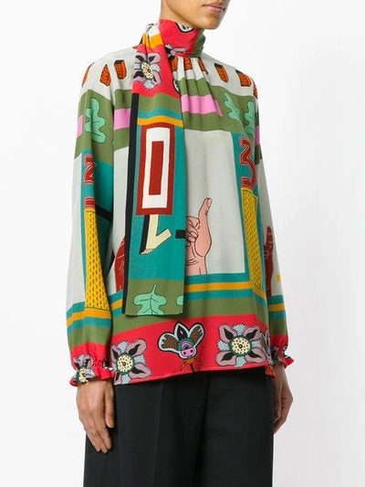 Shop Valentino Counting Three Printed Blouse In M12-multicolor