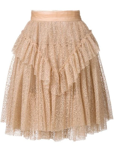 Shop Dsquared2 Layered Tulle Skirt In Neutrals