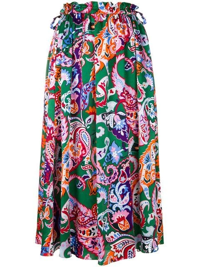 Shop Kenzo Paisley Print Skirt In Multicolour