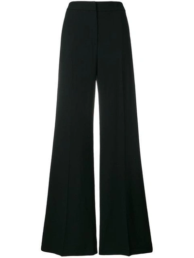 Shop Msgm Wide-leg Trousers In Black