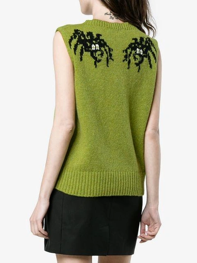 Shop Prada Spider Motif Sleeveless Knitted Top