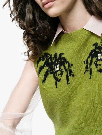 Shop Prada Spider Motif Sleeveless Knitted Top