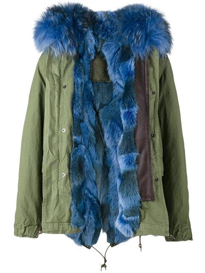 Shop Mr & Mrs Italy Parka Mit Waschbärpelz In Green